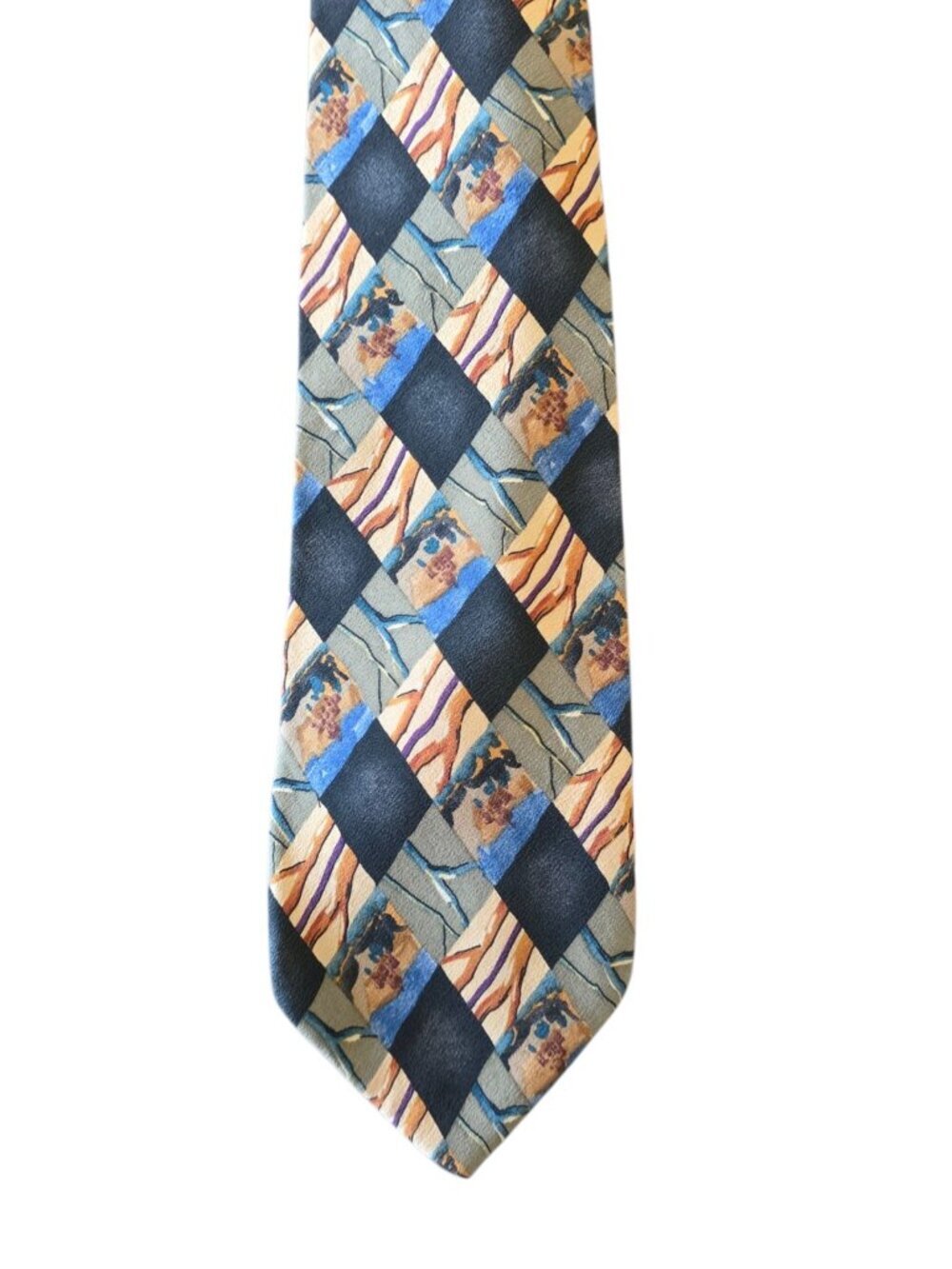 J. Garcia Silk Tie California Mission Collection Nine Stonehenge USA Vintage - Picture 12 of 13